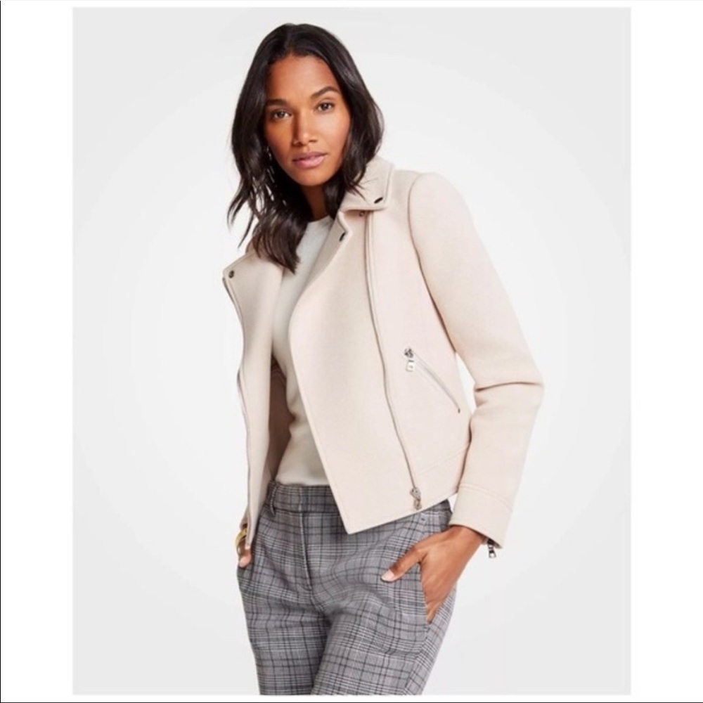 Ann Taylor Double Knit Moto Jacket - NWOT - Petite Large